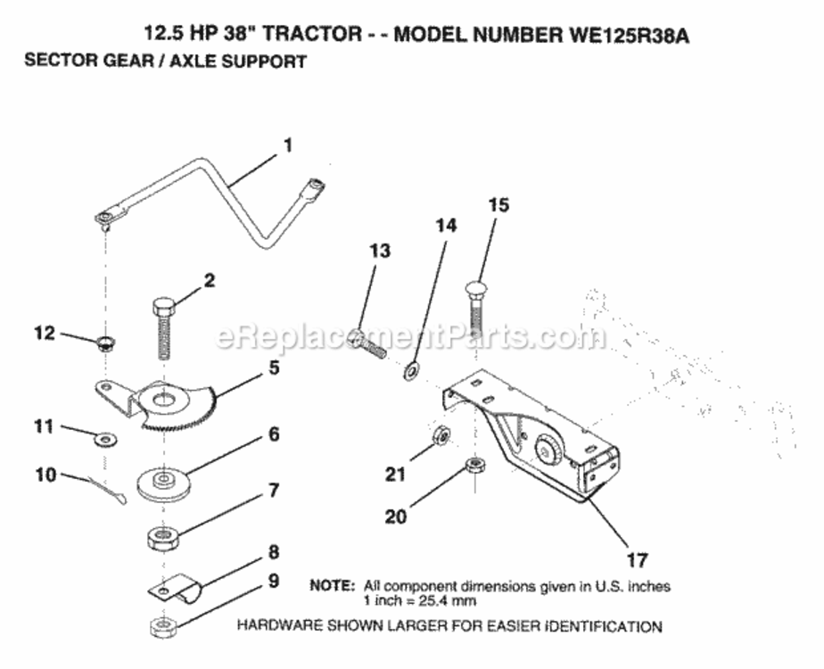 Page M Diagram and Parts List for WE125R38A 1993 Husqvarna Lawn Tractor