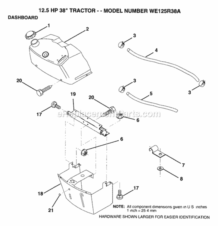 Page B Diagram and Parts List for WE125R38A 1993 Husqvarna Lawn Tractor
