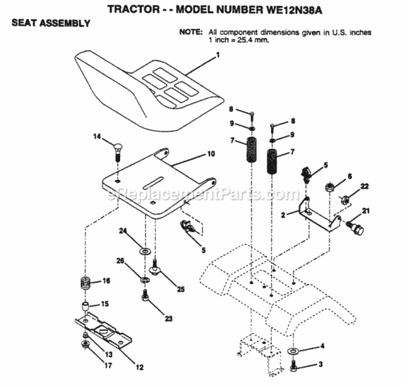 Page I Diagram and Parts List for WE12N38A 1999 And Before Husqvarna Lawn Tractor