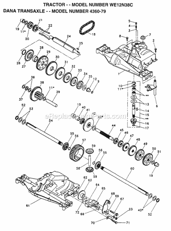 Page B Diagram and Parts List for WE12N38C 1996 Husqvarna Lawn Tractor