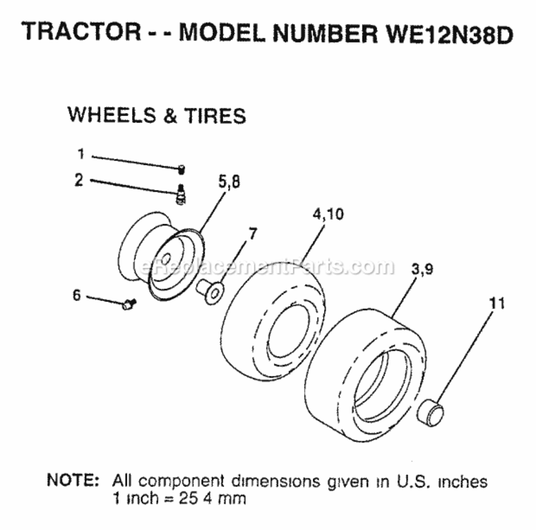 Page K Diagram and Parts List for WE12N38D 1997 Husqvarna Lawn Tractor