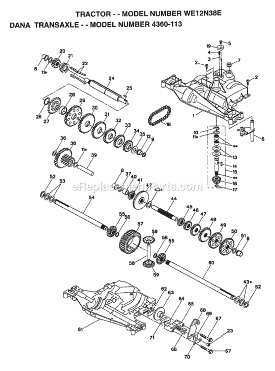 Page B Diagram and Parts List for WE12N38E 1997 Husqvarna Lawn Tractor