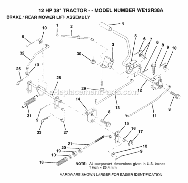 Page A Diagram and Parts List for WE12R38A 1993 Husqvarna Lawn Tractor