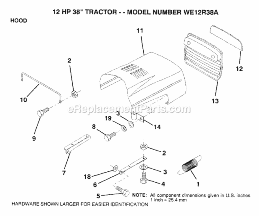 Page J Diagram and Parts List for WE12R38A 1993 Husqvarna Lawn Tractor