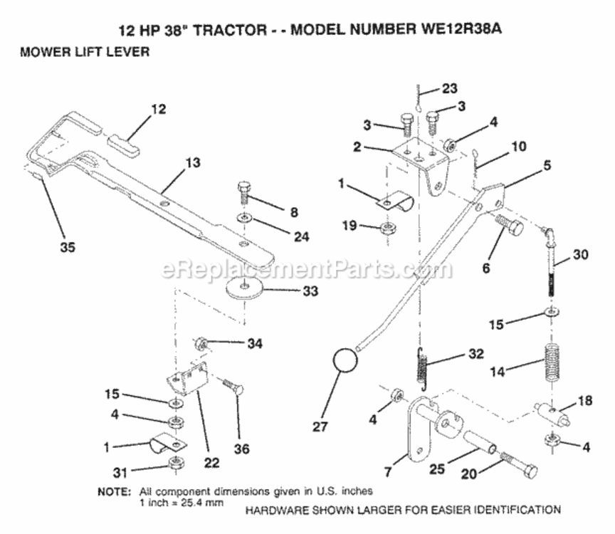 Page L Diagram and Parts List for WE12R38A 1993 Husqvarna Lawn Tractor