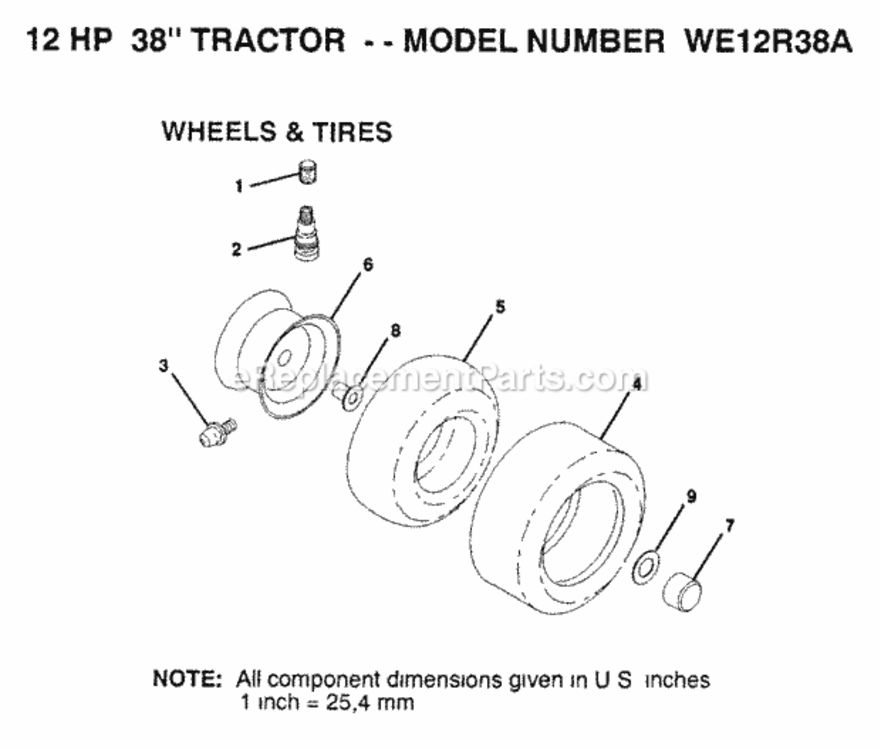 Page Q Diagram and Parts List for WE12R38A 1993 Husqvarna Lawn Tractor
