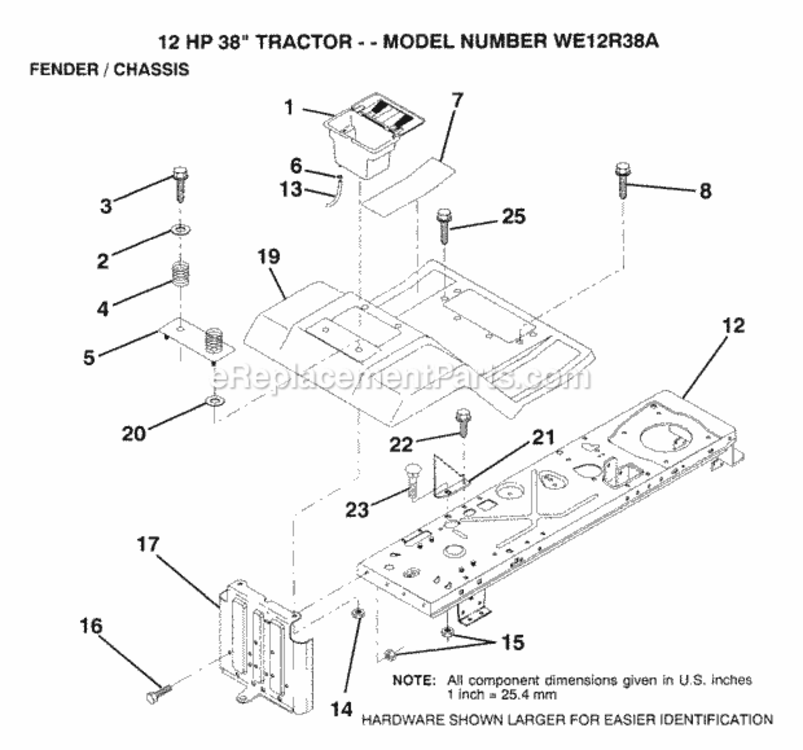 Page G Diagram and Parts List for WE12R38A 1993 Husqvarna Lawn Tractor