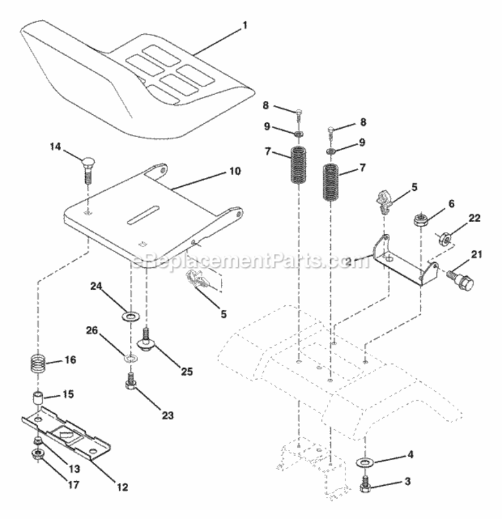 Page H Diagram and Parts List for WE1338A 2003 Husqvarna Lawn Tractor