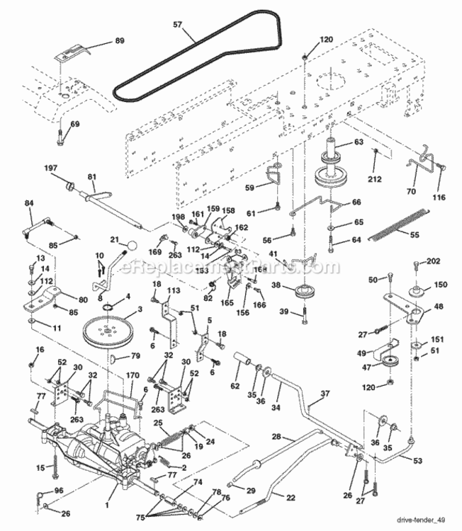 Page C Diagram and Parts List for WE13538LT 2005-06 Husqvarna Lawn Tractor