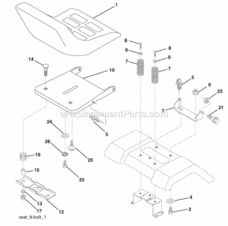 Page H Diagram and Parts List for WE13538LT 2005-06 Husqvarna Lawn Tractor