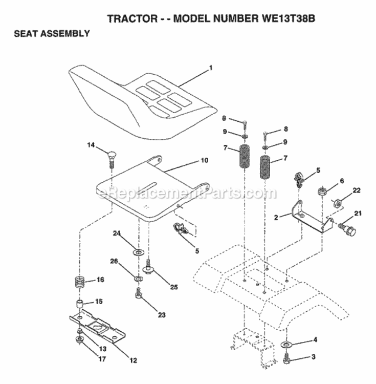 Page I Diagram and Parts List for WE13T38B 1998 Husqvarna Lawn Tractor