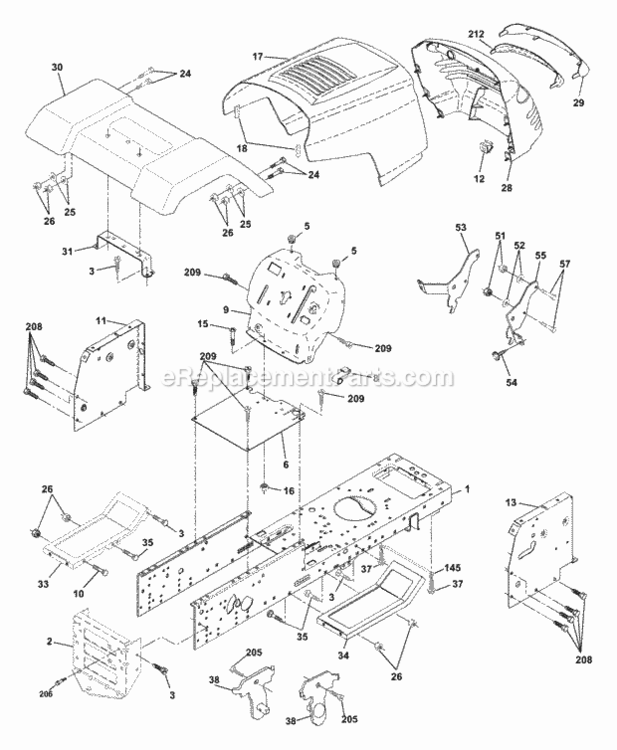 Page A Diagram and Parts List for WE13T38D 2001 Husqvarna Lawn Tractor