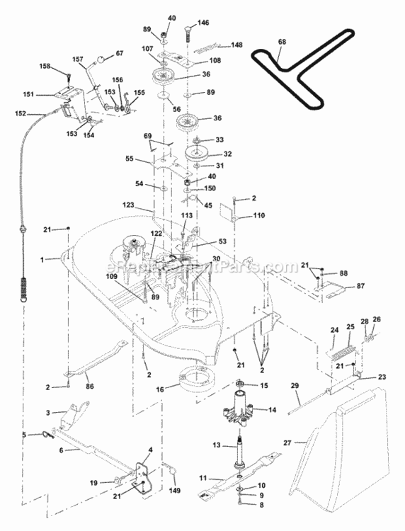 Page F Diagram and Parts List for WE13T38D 2001 Husqvarna Lawn Tractor