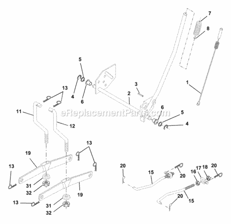 Page G Diagram and Parts List for WE13T38D 2001 Husqvarna Lawn Tractor