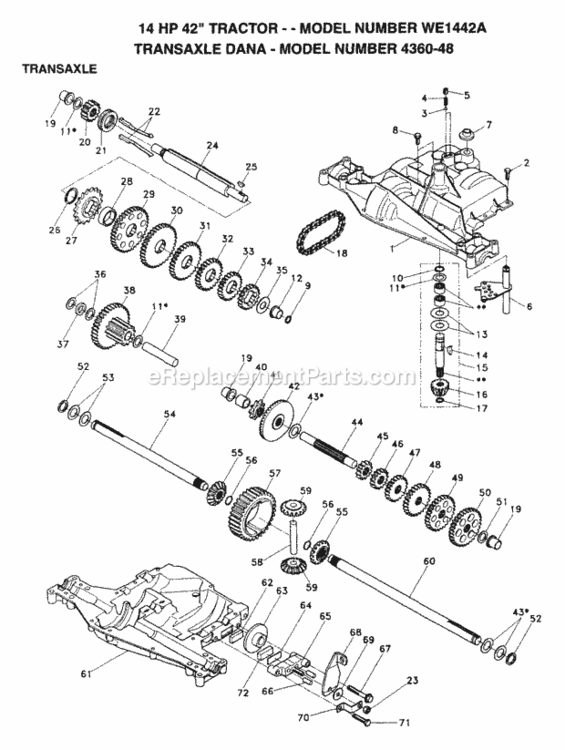 Page J Diagram and Parts List for WE1442A 1993 Husqvarna Lawn Tractor