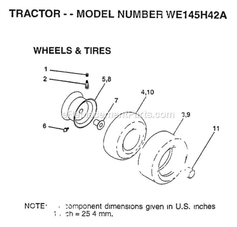 Page K Diagram and Parts List for WE145H42A 1997 Husqvarna Lawn Tractor