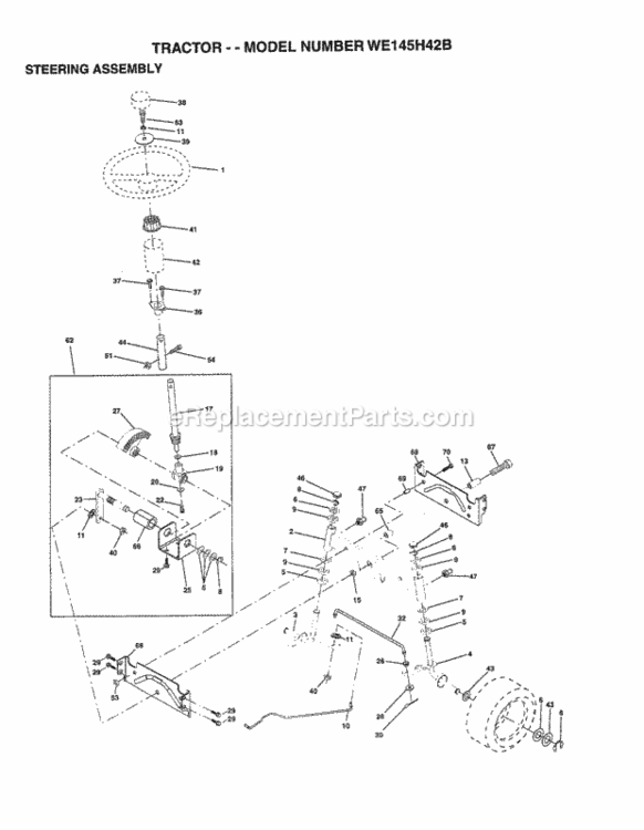 Page I Diagram and Parts List for WE145H42B 1997 Husqvarna Lawn Tractor