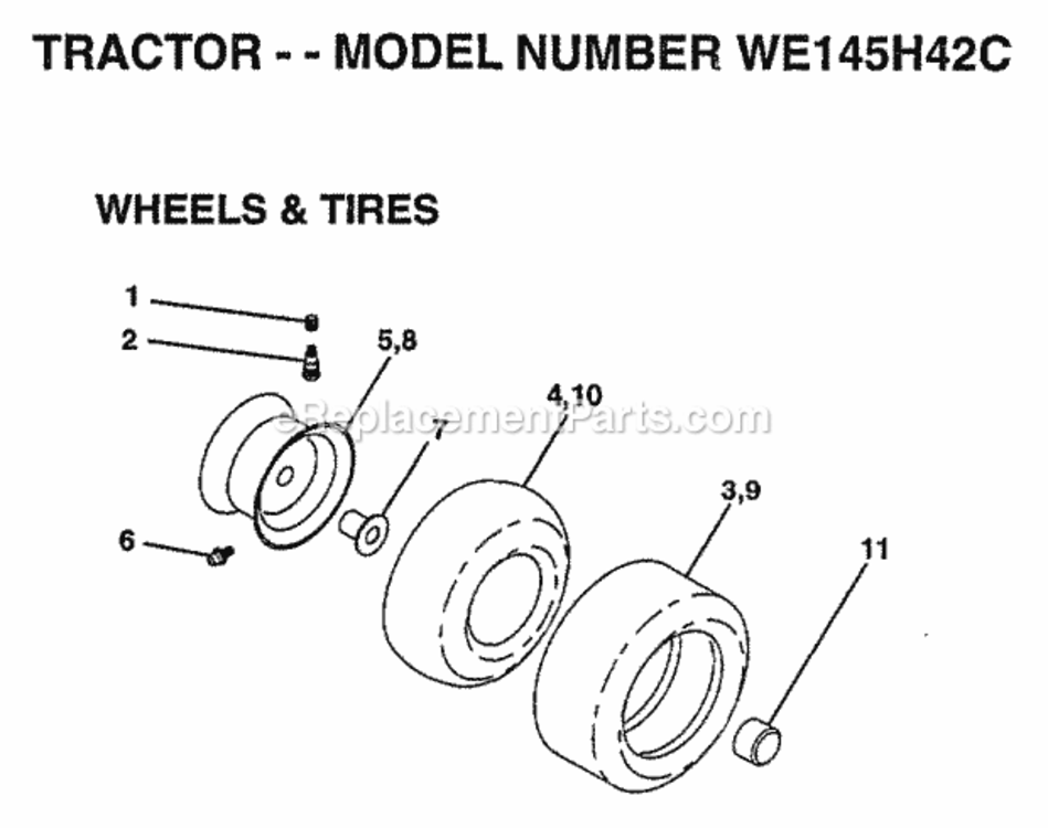 Page K Diagram and Parts List for WE145H42C 1998 Husqvarna Lawn Tractor