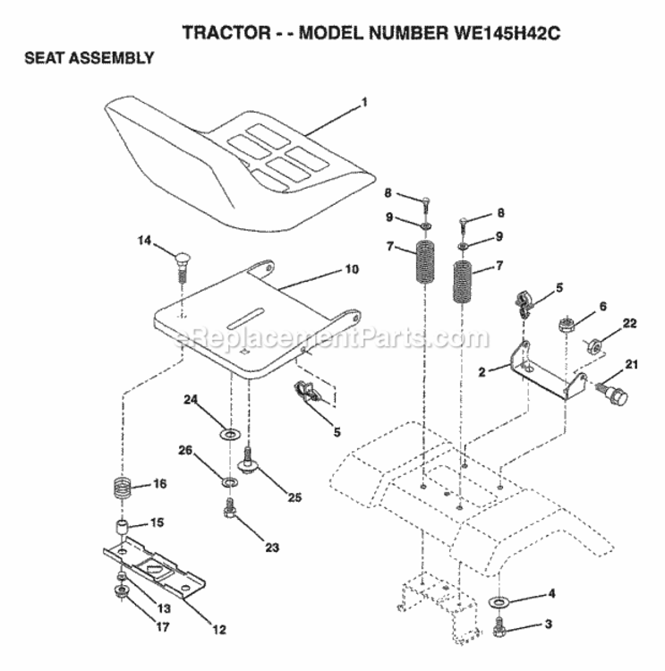 Page I Diagram and Parts List for WE145H42C 1998 Husqvarna Lawn Tractor