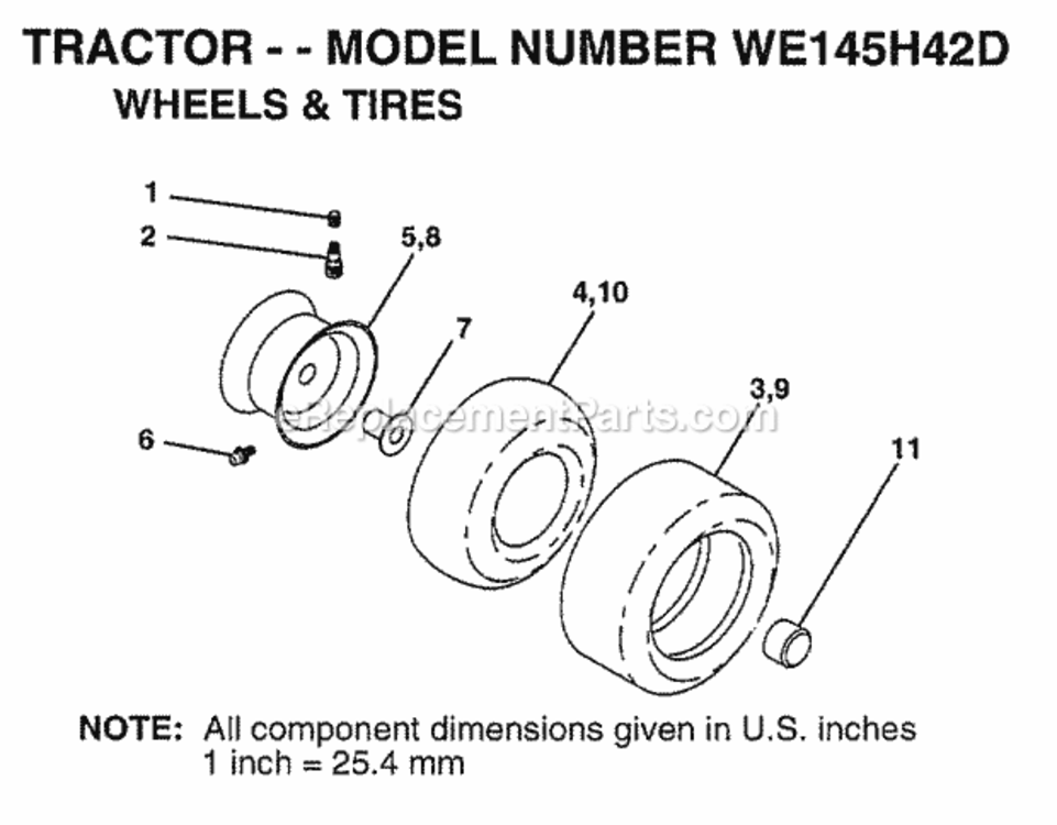 Page K Diagram and Parts List for WE145H42D 1998 Husqvarna Lawn Tractor