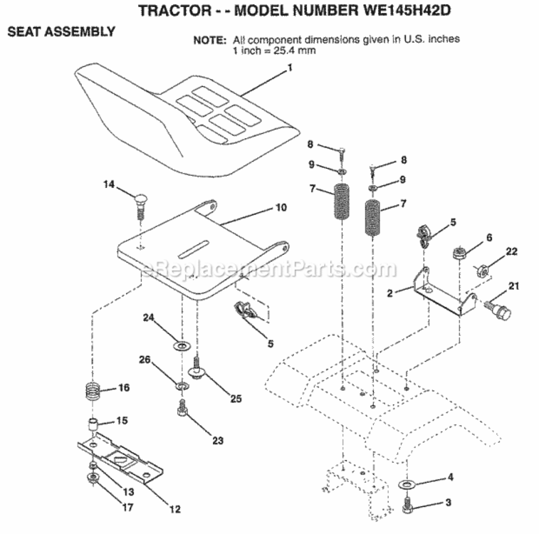 Page I Diagram and Parts List for WE145H42D 1998 Husqvarna Lawn Tractor