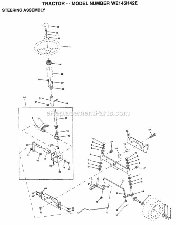 Page I Diagram and Parts List for WE145H42E 1999 Husqvarna Lawn Tractor