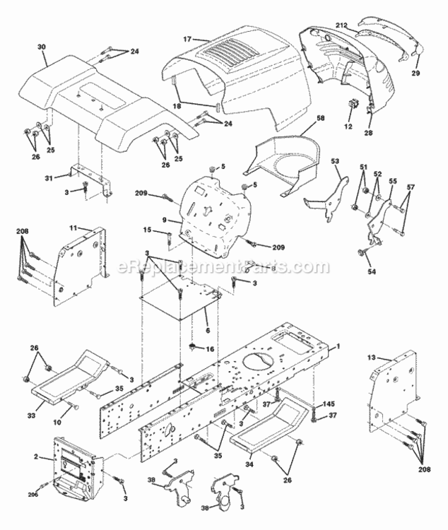 Page A Diagram and Parts List for WE145H42F 1999 Husqvarna Lawn Tractor