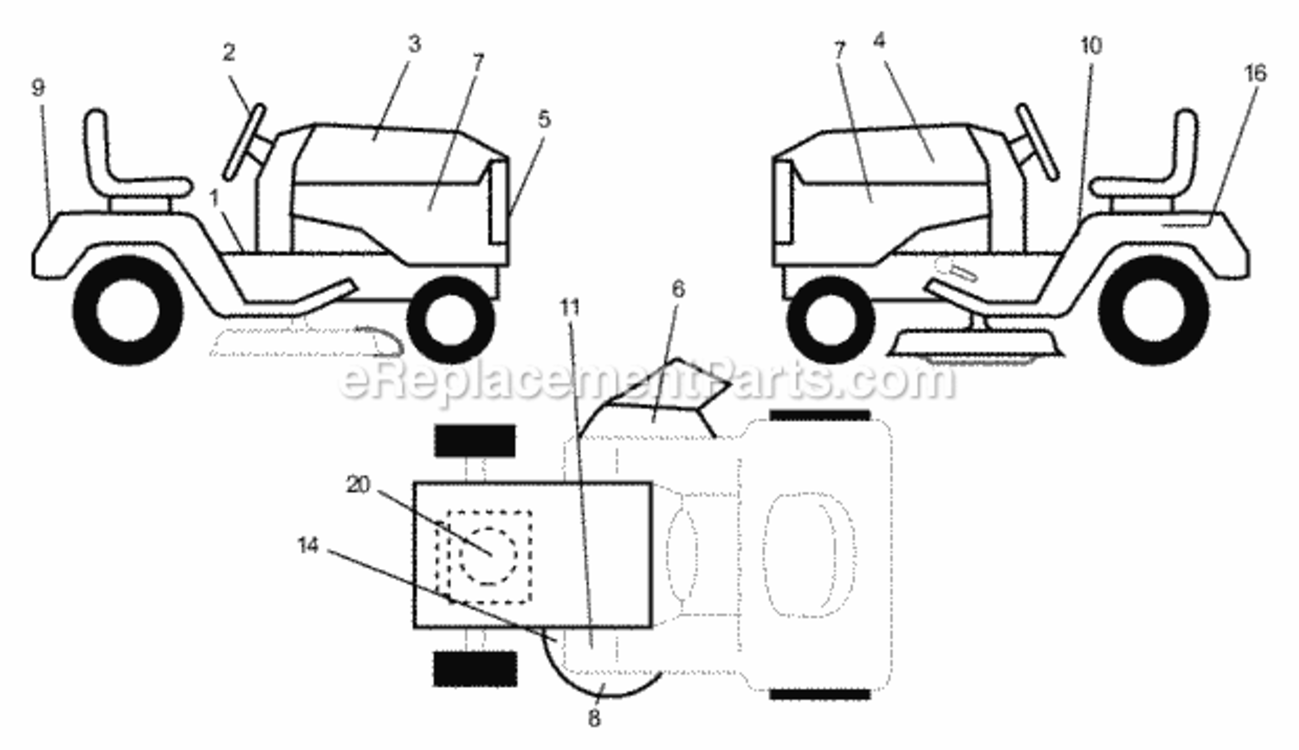 Page B Diagram and Parts List for WE145H42F 1999 Husqvarna Lawn Tractor