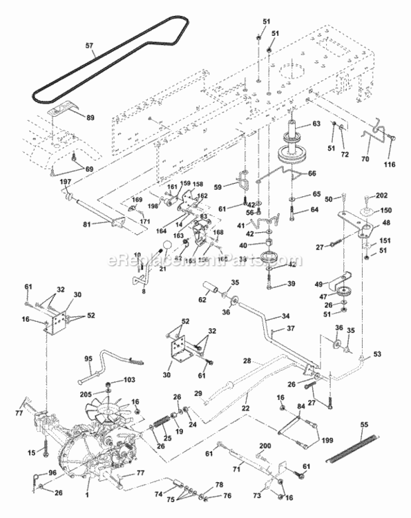 Page C Diagram and Parts List for WE145H42F 1999 Husqvarna Lawn Tractor