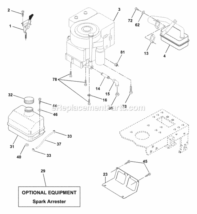 Page E Diagram and Parts List for WE145H42F 1999 Husqvarna Lawn Tractor