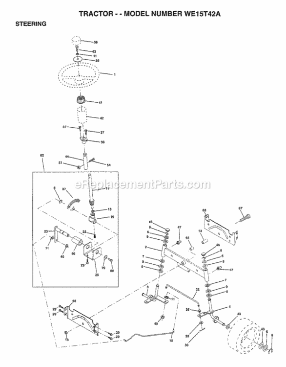 Page I Diagram and Parts List for WE15T42A 1999 Husqvarna Lawn Tractor