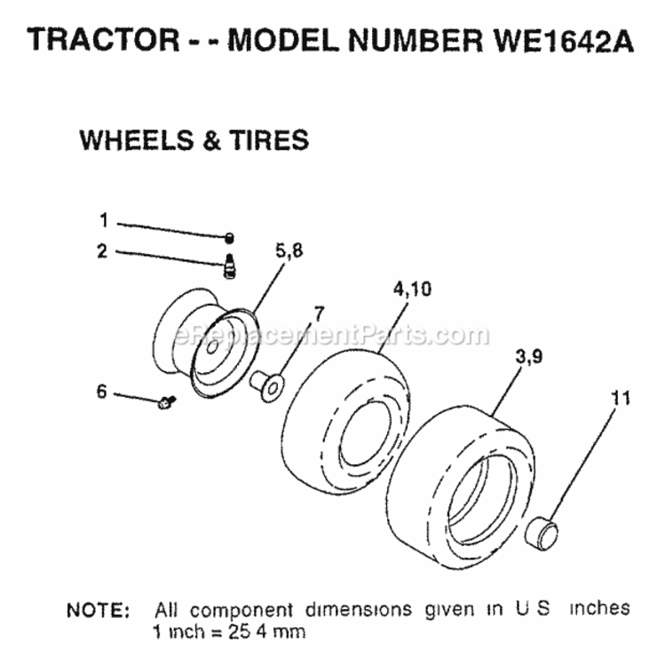 Page O Diagram and Parts List for WE1642A 1997 Husqvarna Lawn Tractor