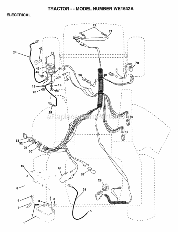 Page D Diagram and Parts List for WE1642A 1997 Husqvarna Lawn Tractor