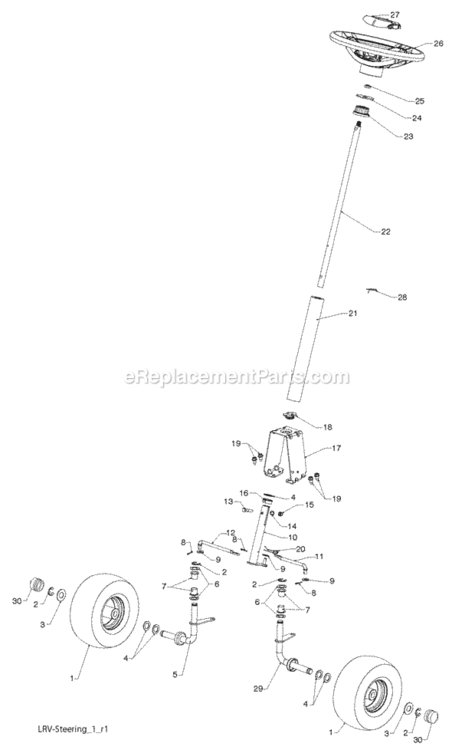 Page F Diagram and Parts List for WE261 2009-12 Husqvarna Lawn Tractor