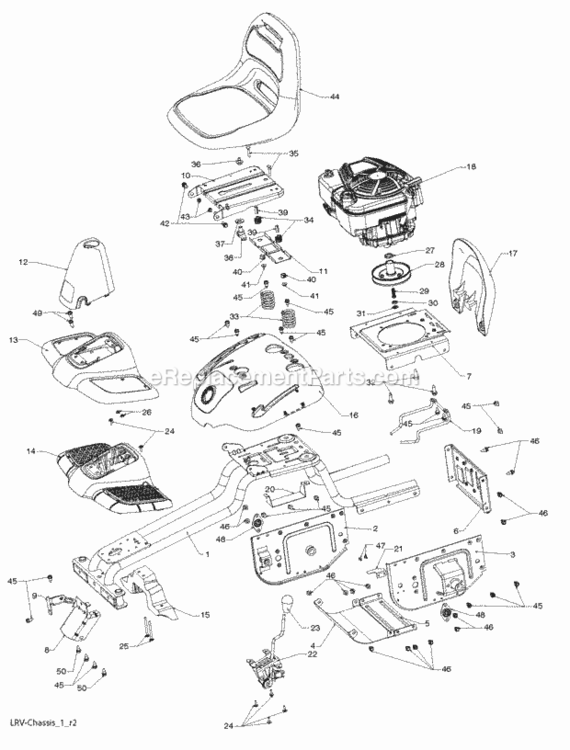 Page A Diagram and Parts List for WE261 2010-06 Husqvarna Lawn Tractor