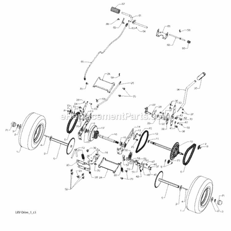 Page C Diagram and Parts List for WE261 2010-06 Husqvarna Lawn Tractor