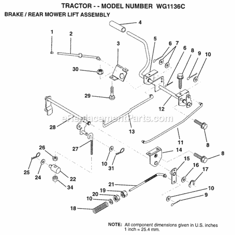 Page A Diagram and Parts List for WG1136C 1999 And Before Husqvarna Lawn Tractor