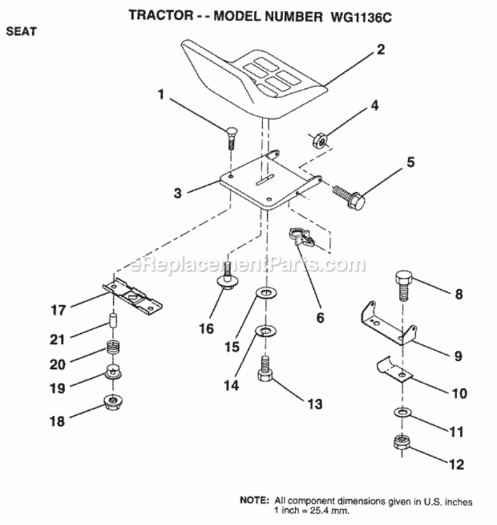 Page L Diagram and Parts List for WG1136C 1999 And Before Husqvarna Lawn Tractor