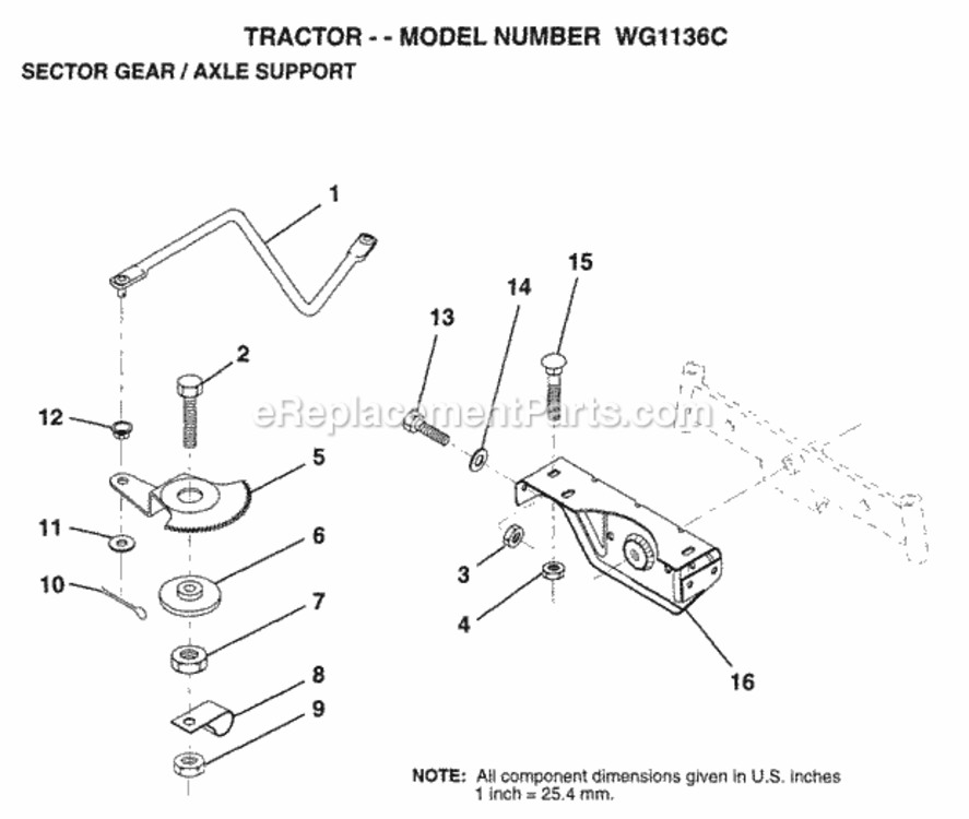 Page M Diagram and Parts List for WG1136C 1999 And Before Husqvarna Lawn Tractor