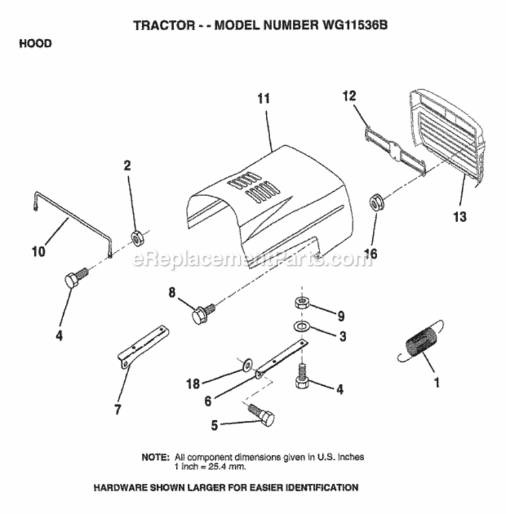 Page I Diagram and Parts List for WG11536B 1999 And Before Husqvarna Lawn Tractor