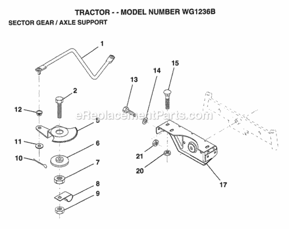 Page O Diagram and Parts List for WG1236B 1999 And Before Husqvarna Lawn Tractor