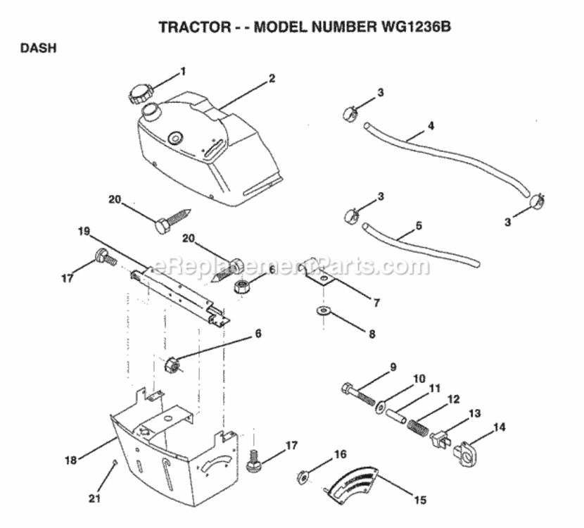 Page D Diagram and Parts List for WG1236B 1999 And Before Husqvarna Lawn Tractor