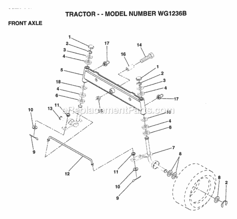 Page I Diagram and Parts List for WG1236B 1999 And Before Husqvarna Lawn Tractor