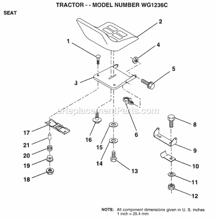 Page L Diagram and Parts List for WG1236C 1999 And Before Husqvarna Lawn Tractor