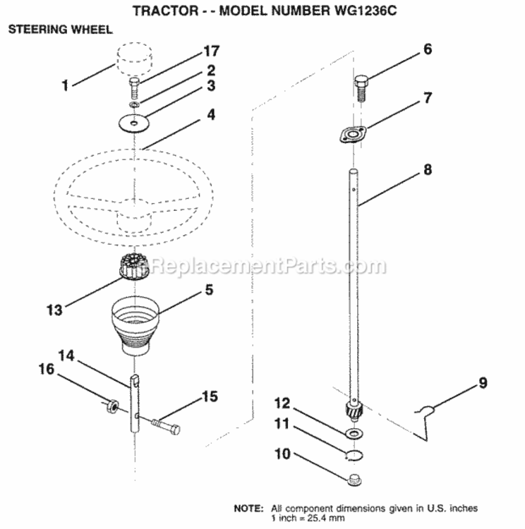 Page N Diagram and Parts List for WG1236C 1999 And Before Husqvarna Lawn Tractor