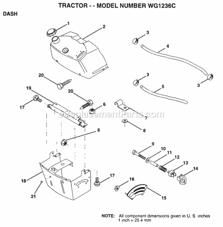 Page B Diagram and Parts List for WG1236C 1999 And Before Husqvarna Lawn Tractor