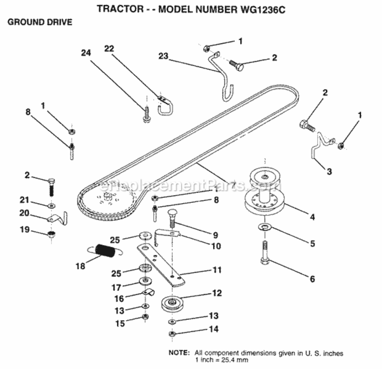Page H Diagram and Parts List for WG1236C 1999 And Before Husqvarna Lawn Tractor