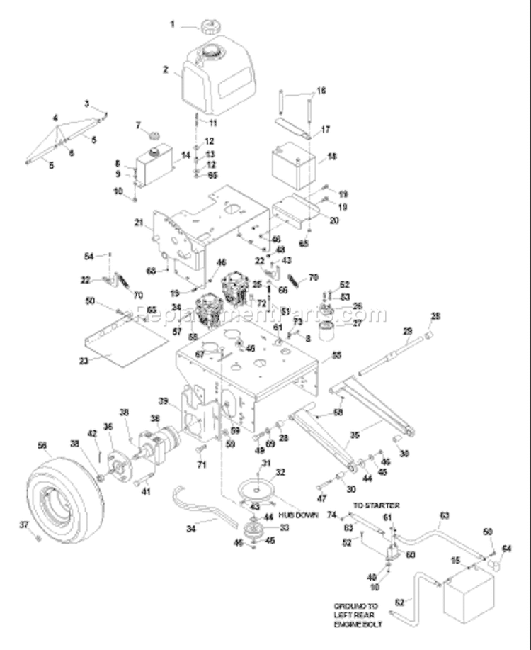 Page G Diagram and Parts List for 4817 WHF  968999252 -2004-09 Husqvarna Lawn Mower