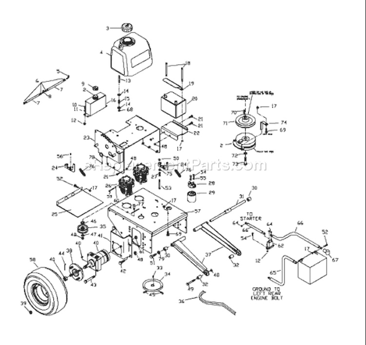 Page F Diagram and Parts List for 5218ETS WHF  968999130 -2001-12 Husqvarna Lawn Mower