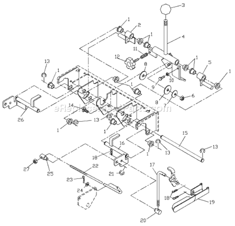 Page K Diagram and Parts List for WH3614A WH 3614 A 2000-06 Husqvarna Lawn Mower